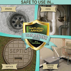 Natural Armor Enzyme Drain Maintainer - Quart Drain Cleaner with Natural Enzyme Power to Prevent Buildup & Odors - Safe for Sinks, Showers, Grease Traps & Septic - Non-Toxic Formula, 2.5 Gallon