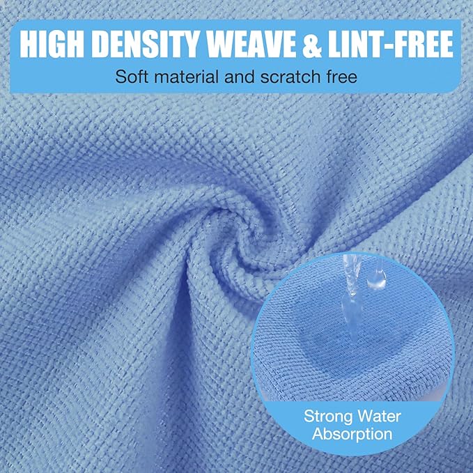 Microfiber Cleaning Cloth 28 Pcs, 4 Colors Assorted Microfiber Towels and Cleaning Rags for House and Kitchen Reusable and Washable Dusting Cloth