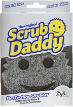 Scrub Daddy Smiling Scrubber, Grey - Scratch-Free Multipurpose Dish Sponge - BPA Free & Made with Polymer Foam - Stain & Odor Resistant Kitchen Sponge (1 Count)