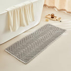 BohoBath Matts,Upgraded Waffle Super Absorbent Bath Mat,Bathroom Rugs Non Slip Washable, Quick Dry Shower Mats, Ultra Soft Bath Mats for Bathroom Floor,Gray,19"*48"