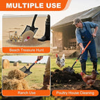 HIGHLIGHT Detachable Sifting Shovel - 45 Inch Sand Sifter with Ergonomic D-Grip Handle for Beach, Garden & Farm Cleaning - Fiberglass Handle & Powder Coated Steel