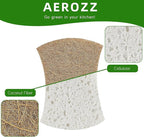 10 Pack Biodegradable Natural Sponges Kitchen - Compostable Cellulose and Coconut Walnut Scrubber Sponge - Non Scratch Eco Friendly Quick Drying Sponges for Dishes