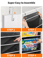 JARLINK Toy Stuffed Animal Storage, Over The Door Organizer W/Clear View Windows, 44lb Load, Baby Toy Storage Organizer for Nursery, Kid Bedroom, Newborn Baby Essentials (Black)
