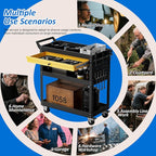 3 Tier Heavy Duty Rolling Tool Cart on Wheels with Drawer & Pegboard, 420Lbs Capacity Mobile Garage Storage Organizer Cart for Mechanics, Workshop