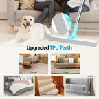 Carpet Rake for Pet Hair Removal Tool, 2025 New Generation 2 in 1 TPU and Copper Rake Teeth Pet Hair Remover with 54’’ Adjustable Long Handle, Reusable Cat Dog Hair Cleaner Rake Broom