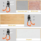 16 Pack Steel Heavy Duty Garage Hooks Storage Hooks with Anti-Slip Coating, Utility Garage Wall Mount Hanger and Organizer for Bikes, Ladder, Rope, Broom, Shovel and Garden Power Tools (16, Orange)