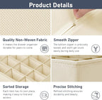 Joyoldelf Sock Drawer Organizer Divider 4 Packs Underwear Organizer, 2 x 24 Cell + 2 x 16 Cell Closet Organizers and Storage Sock Holders for Storing Socks, Handkerchiefs, Ties, Belts (Beige)