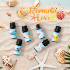 Beach Fragrance Oils Set, Essential Oil Gift Set for Diffuser, Summer Scent Diffuser Oil, Diffuser Scents Oil for Home-Ocean Spray, Pink Sands, Salty Sea, Pina Colada, Island Life, Sunshine