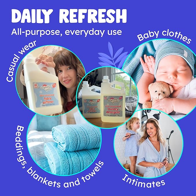Originally Yellow Plant Based Fabric Softener | Fragrance & Dye-Free Laundry Softener Helps Remove Static & Wrinkles | High-Efficiency, Ultra-Concentrated Liquid Fabric Softener | 32 Oz