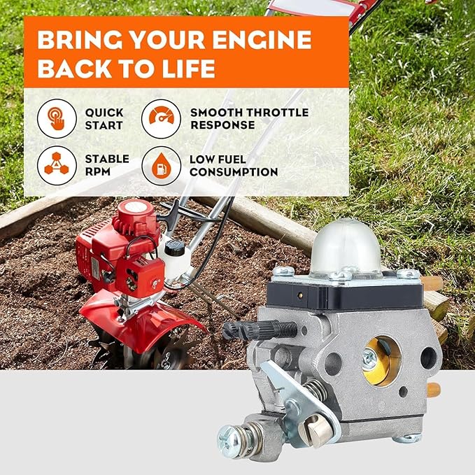 Hipa C1U-K54A Carburetor for Mantis Tiller 7225 7222M 7222 7222E 7230 7920 2-Cycle Cultivator Echo HC1500 HC-1500 TC-210 TC210 Tiller