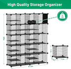 Wire Cube Storage Organizer, 20 Cubes Converted into 23 Cubes, Sturdy Metal Grids Storage Shelf Closet Shelving Units and Storage, Shelves for Bedroom LIvingroom Office