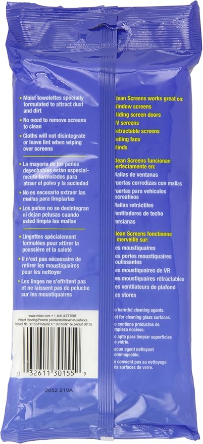 Ettore Clean Screens, 25 Wipes Per Pack
