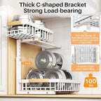 PXRACK Under Sink Organizer,1 Pack,2 Tier Metal Slide out Sink Shelf Pull out Cabinet Organizer Drawers, Under Sink Organizers and Storage for Kitchen Bathroom Pantry Closet Cabinet