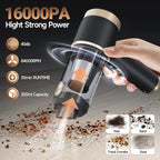 Car Vacuum Portable Cordless, Hand Vacuum with 16000PA High Power, 7 in 1 Mini Car Vacuum Cleaner with One-Click Empty, Dual Hepa Filter, LED Light, Type-C Charging Small Handheld Vac