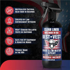 Odor Eliminator Spray for Tactical Gear & Body Armor – Clean Linen, 16 oz (2-Pack), Made in USA – Gift for Police & First Responders
