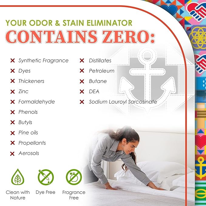 Multi-Purpose Odor & Stain Eliminator, Pet Odor Eliminator for Home & Stain Remover for Carpet, Couch, Rugs & More, Upholstery Deodorizer, Includes 1 Empty Bottle Spray & 2 Refill (3 oz ea)