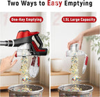 Cordless Vacuum Cleaner, 30Kpa Home Stick Vacuum, Smart Display & 1.5L Dust Cup, 55mins Max Runtime, Rechargeable Lightweight Handheld Vavuum for Pet Hair/Carpet/Hardwood Floor/Car (Red)