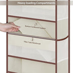 Univivi Over Door Hanging Organizers and Storage Nursery Closet Cabinet Baby Storage with 4 Large Compartments 2 Small PVC Pockets with 6 Side Pockets for Cosmetics, Toys and Sundries (Beige)
