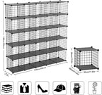 TUMUCUTE Wire Cube Storage Organizer, 25-Cube Metal Storage Shelves Bookshelf, Stackable Modular Closet Organizer for Bedroom Living Room, Office,Storage Shelves