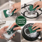 MAQIHAN Heavy Duty Scouring Pad - 10PCS Scouring Pads for Heavy Duty Cleaning Scrubbing Pads for Kitchen Bathroom Household Cleaning Dish Scrubber Scrub Sponges for Oven Barbecue Grill Bathtub