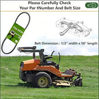 754-0434 954-0434 Lawn Mower Drive Belt for MTD Cub Cadet RT60 RT65 RTS50 RT65E RT65ES RT65H FT24 Garden Tillers, 2009 and Newer, Replaces 754 0434 954 0434