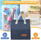 VZZNN 12 Pack Lunch Bags Bulk,Insulated Reusable Lunch Bags with Aluminum for Women Men,Leakproof Tote Large Lunch Box for Office,Work,Beach or Travel,multicolor