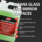 Malco Ready-To-Use Glass Cleaner - Streak-Free Removal of Dirt, Grease, Oils, & Bug Debris from Glass, Chrome, Tile, Stainless Steel, Vinyl, Rubber/Ammonia-Free & Tint Safe / 1 Gallon (107901)