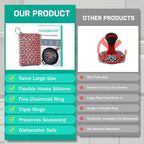 HAUSHOF Cast Iron Scrubber, Chainmail Scrubber with Silicone Core, Premium Chainmail Scrubber Sponge for Skillet, Pan, Dutch Oven