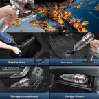 Car Vacuum Cleaner High Power - 22000PA Portable Cars Vacuum 4 in 1 Compressed Air Duster & Air Blower & Pump Hand Held Vacuum Cordless with Brushless Motor for Car Home Office Red