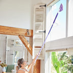 Invisible Glass 95165 Reach & Clean Home Glass Cleaning Tool with Extendable Handle, (3) Reusable Quick Change Microfiber Cloths, and Storage Bag, Streak-Free Window & Glass Cleaner Kit for Home & Car