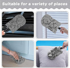 Zubebe 6 Pcs Duster Refill Reusable Fleece Duster Refills Feather Flat Dusters Multi Surface Washable Cleaning Pads Tools for Home, Blinds, Car, Pet, Furniture, Fans (Grey)
