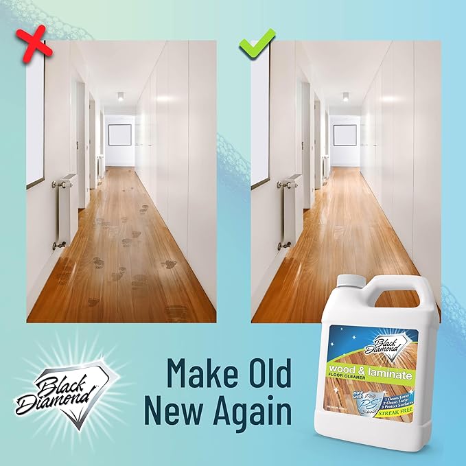 Black Diamond Stoneworks Wood, Laminate, Hardwood & Luxury Vinyl Floor Cleaner – Multi-Purpose Mopping Solution for a Streak-Free Clean (128 Fl Oz) refill.