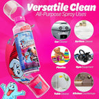 Travel Spray Bottle With Microfiber Cap - All Purpose Cleaner - Lavender (2 Pack)