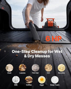 VEVOR Shop Vac, 8 Gallon Wet Dry Shop Vacuum, 6 Peak HP with One-Button Self-Cleaning, Dual-Filter, 900W Input Power, 1.25in x 7ft Hose, 9.8ft Cord, Metal Tank for Jobsite, Workshop, Garage, Home