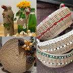 6mm Jute Twine, 164 Feet Braided Jute Rope, Heavy Duty and Thick Twine Rope for DIY Artwork, Bundling, Home Decor, Gardening Applications (6MM 164FT)