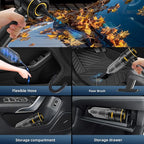 Car Vacuum Cleaner High Power - 22000PA Portable Cars Vacuum 4 in 1 Compressed Air Duster & Air Blower & Pump Hand Held Vacuum Cordless with Brushless Motor for Car Home Office Black
