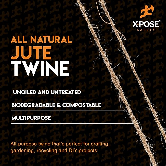 Jute Twine - 1 Ply Brown Roll 285 Feet Natural Jute String for Crafts, Packaging, Wrapping, Decorative Rope Cord for Hanging Ornaments (2 Packs)