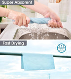 KitchLife Microfiber Cleaning Cloth Roll, 100 Pack - Tear-Away Microfiber Paper Towels, Lint-Free, Reusable, Washable for Kitchen, Car, Dishes, and Sensitive Surfaces (Blue)