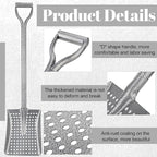 Durable Shovel for Sand Sifter, Chicken Poop Scooper Designed for Farm Sand Stall Poop Cleaning, Ideal Gardening Sliver Root Slayer Shovel- Square Shover for Beach