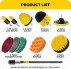 Holikme 11 Piece Drill Brush Attachment Set Scouring Pads Power Scrubber Brush Scrub Pads for Bathroom Surfaces, Floor, Tub, Shower, Grout, Tile, Corners,Cleaning Brush