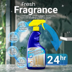Shower Glass Door Cleaner – Shower Buster Spray for Soap Scum & Hard Water Stains – No Scrub Bathroom Cleaner for Glass, Tile, Chrome, Ceramic, RV and Septic Safe (500ml / 16.9oz)