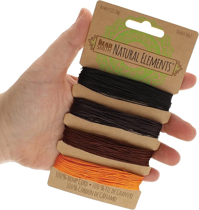 The Beadsmith 100% Hemp Cord – Fall Harvest Colors – .55mm, 40 Foot Spool, 10LB Test Strength – Twine for Jewelry Making, Macrame, Paper Crafts, Scrapbooking, Home Décor, DIY String Art & More