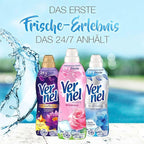 VERNEL Wildrose Fabric Softener, 4 x 39 WL (156 Washes), Washing Fragrance for 24 Hours and 7 Days Long-lasting Freshness with Unique Fragrance Technology, Recyclable Bottle