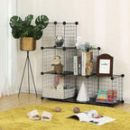 TUMUCUTE Wire Cube Storage Organizer, Metal Storage Shelves Bookshelf, Stackable Modular Closet Organizer for Bedroom Living Room, Office,Storage Shelves（6-Cube，Black）