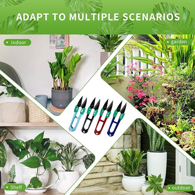HAISHANG 4Pcs Bonsai Pruning Scissors Garden Plant Trimming Sewing Scissors Yarn Thread Snips,Small Pruning Shears Stainless Steel Pruners Trimmers Gardening Supplies