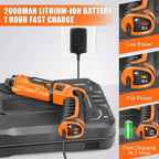 ENERTWIST 8V Cordless Electric Screwdriver, 82pcs 10Nm Max Fast Rechargeable Screwdriver Set with 1Hr Charger and Accessory Kit in Carrying Case, 21+1 Cluth, Dual Position Handle, ET-CS-8K