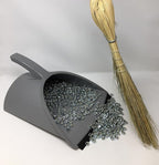 HandyPan Heavy Duty Dustpan, Gray- Large Dust Pan Made in the USA with Tight Seal Lip to Keep Dust, Dirt, Debris In-Great for Home, Shop, Garage Use-Stackable, Standing Dustpan for Wet or Dry Tasks