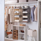 StorageWorks Hanging Closet Organizer, 3-Shelf Shelves with Top Shelf, 12" W x 12" D x 35 ¼"H, Mixing of Brown and Gray