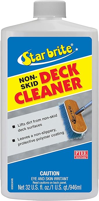 STAR BRITE Non-Skid Deck Cleaner & Protectant Ultimate Boat Deck Wash - Protects Against Future Stains & UV - Ideal for Fiberglass, Vinyl, Plastic, Painted & Metal Surfaces