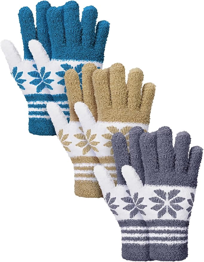 Patelai 3 Pairs Microfiber Plant Dusting Gloves Leaf Cleaning Gloves for Indoor Plants, Blinds, Furniture, House (Gray,Dark Blue,Khaki,White,Small)